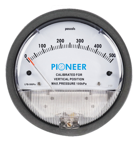 Pioneer low differential pressure gauge, 0–500 Pa